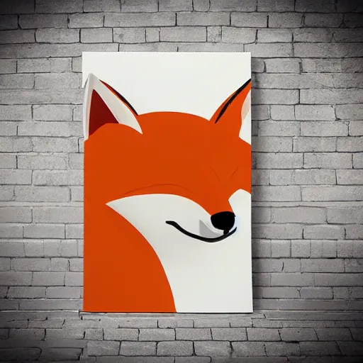 Image similar to minimalistic cute fox eating a fish, sketch, pastel