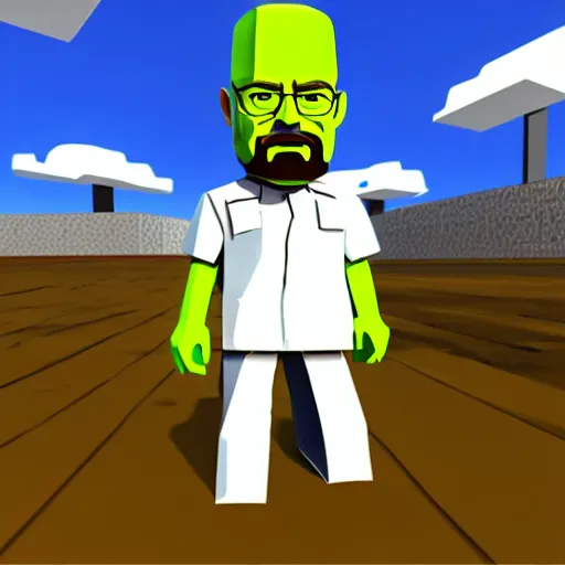 Image similar to Screenshot of walter white in roblox, hd