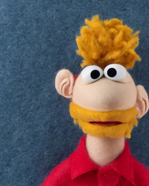 Image similar to adin ross as a muppet. highly detailed felt. hyper real photo. 4 k.