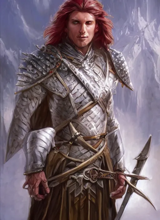 Prompt: white guard, ultra detailed fantasy, dndbeyond, bright, colourful, realistic, dnd character portrait, full body, pathfinder, pinterest, art by ralph horsley, dnd, rpg, lotr game design fanart by concept art, behance hd, artstation, deviantart, hdr render in unreal engine 5