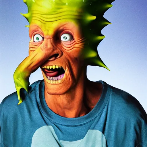 Image similar to UHD candid photo of Cosmic Beavis as cosmic Cornholio, UHD, photorealistic, correct face, real Beavis, photo by Annie Leibowitz