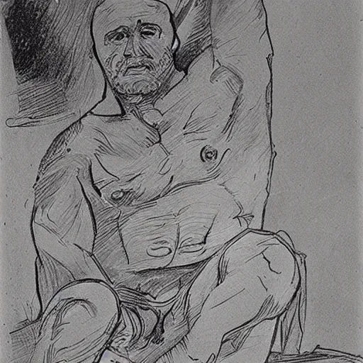 Image similar to otzi, one - line drawing,