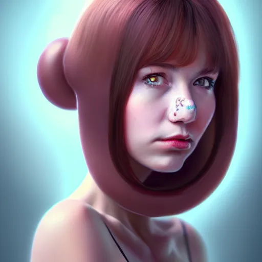 Image similar to portrait of a girl with a bundt cake on her face , digital art, cinematic, concept art, 8k, painting, imaginefx, cgsociety, trending on artstation