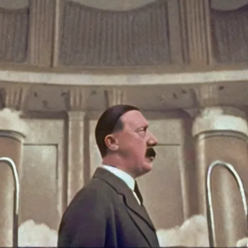 Image similar to Film still of Hitler Speech, in SpongeBob the movie