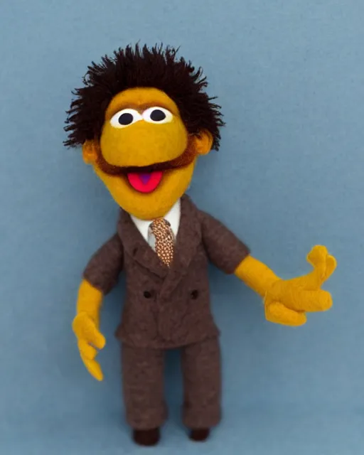 Prompt: sam porter bridges as a muppet. highly detailed felt. hyper real photo. 4 k.