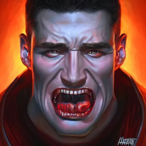 Image similar to doom eternal, gigachad, painted by stanley lau, painted by greg rutkowsk, i painted by stanley, artgerm, masterpiece