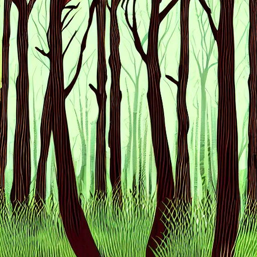 Prompt: forest, vector art