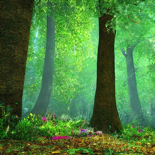 Prompt: magical forest 4k, realism, photorealistic