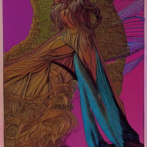 Image similar to artwork by moebius