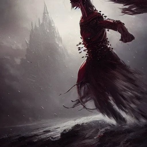 Image similar to firery humanoid tornado character, epic fantasy style, in the style of Greg Rutkowski, mythology artwork
