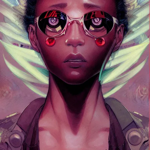 Image similar to prompt : blade character portrait soft light painted by james jean and katsuhiro otomo and erik jones, inspired by evangeleon anime, smooth face feature, intricate oil painting, high detail illustration, sharp high detail, manga and anime 1 9 9 9