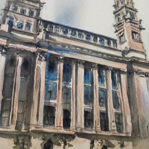 Image similar to watercolor painting of philadelphia city hall