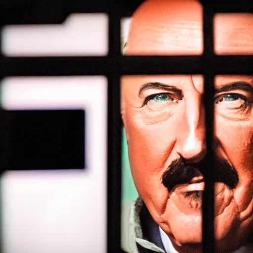 Prompt: dr. phil looking in through window, photography, high detail, tv star dr. phil, window