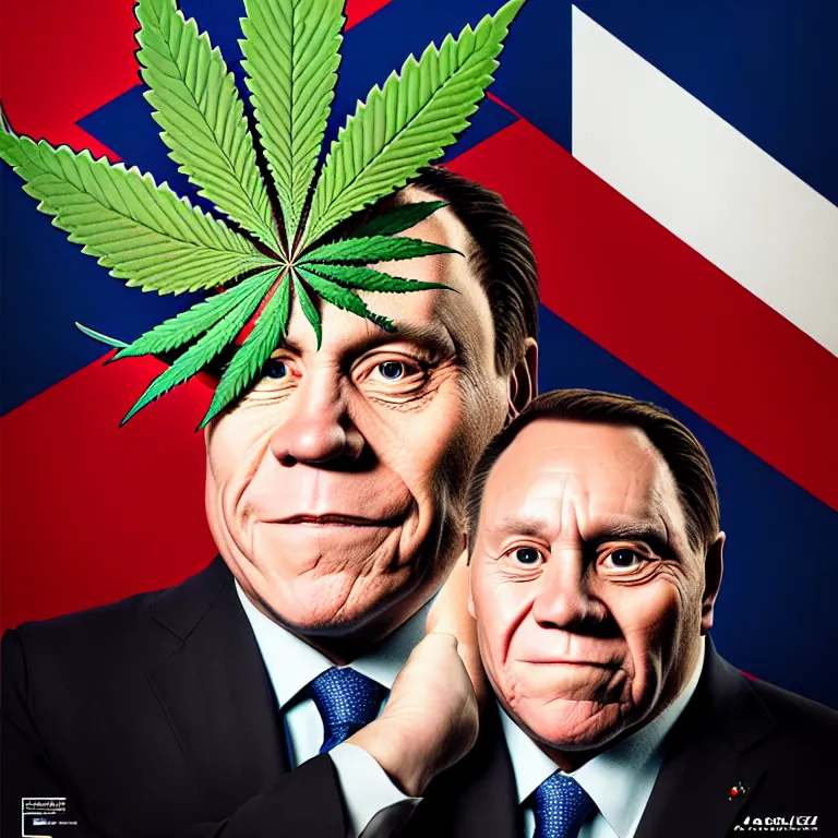 Image similar to a portrait of premier francois legault in 2 0 2 1 with cannabis and quebec flag illustrated by miyazaki by karol bak, james jean, tom bagshaw, rococo, sharp focus, trending on artstation, cinematic lighting, hyper realism, octane render, 8 k, hyper detailed, vivid, ultra detailed, highly detailed