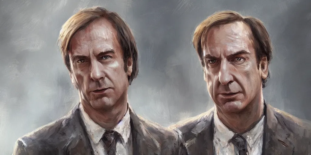 Prompt: photo of saul goodman in the stone age, painting by ying yi, artstation
