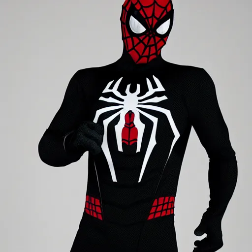 Prompt: spider - manon a black costum