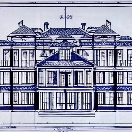 Image similar to a blueprint of a mansion