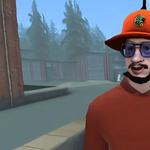 Image similar to sam hyde in team fortress 2, game screenshot