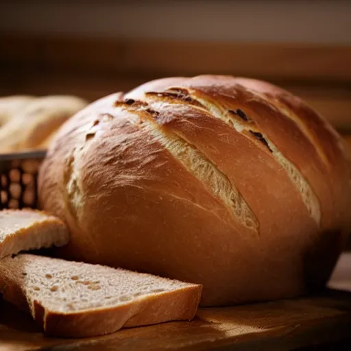 Image similar to bread as a real person, photorealistic, cinematic