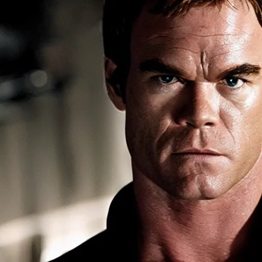 Image similar to dexter morgan as terminator movie still