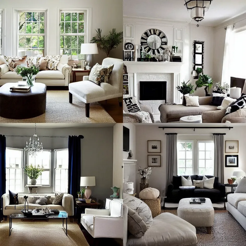 Prompt: A simple, but elegantly decorated living room.