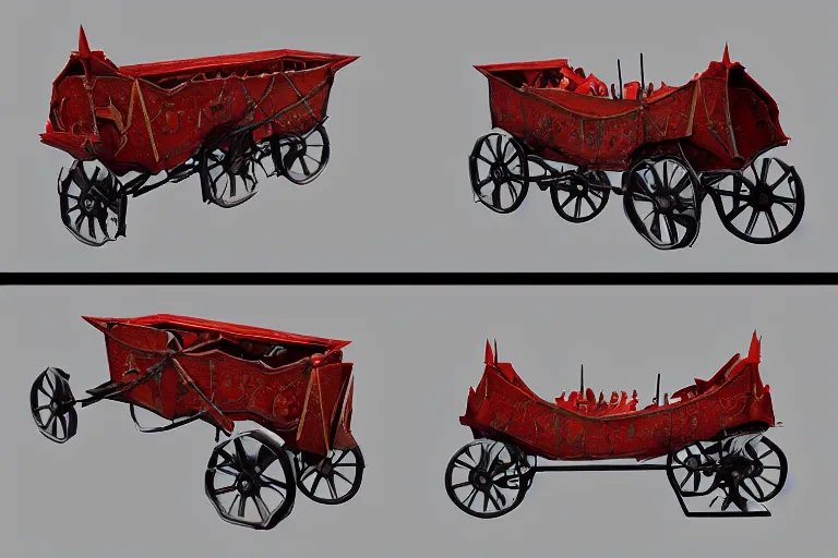 Image similar to 3d sculpt of a gothic circus wagon, artstaton, League of Legends, red dead redemption2, overwatch, digital illustration