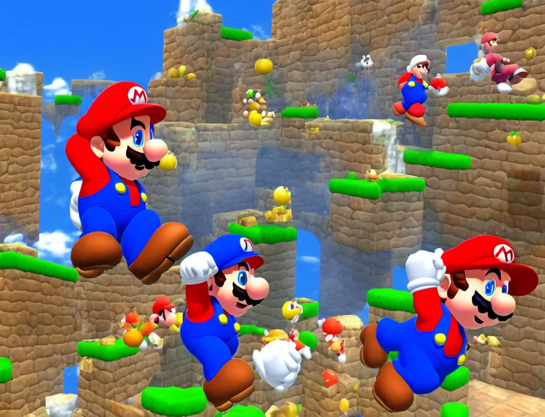 Image similar to Super Mario 64 on ps5 new graphics