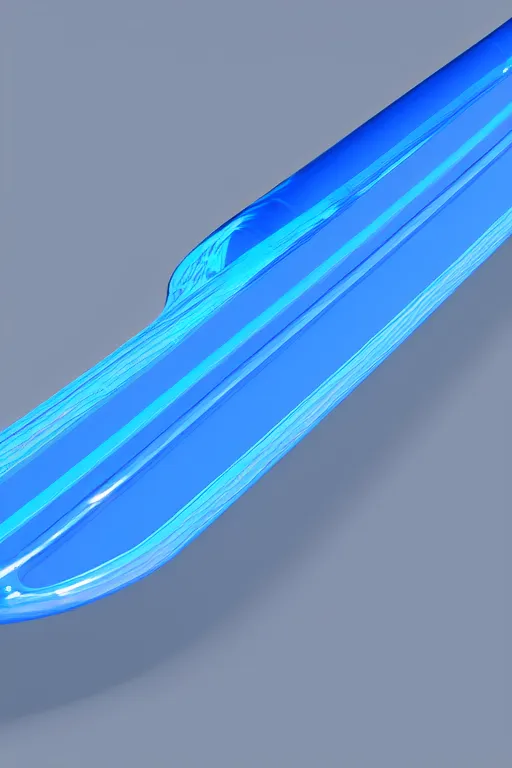 Prompt: transparent long straight blue neon giant plastic pipe sci fi 3 d concept art, zaha hadid, artstation, smooth, sharp focus,