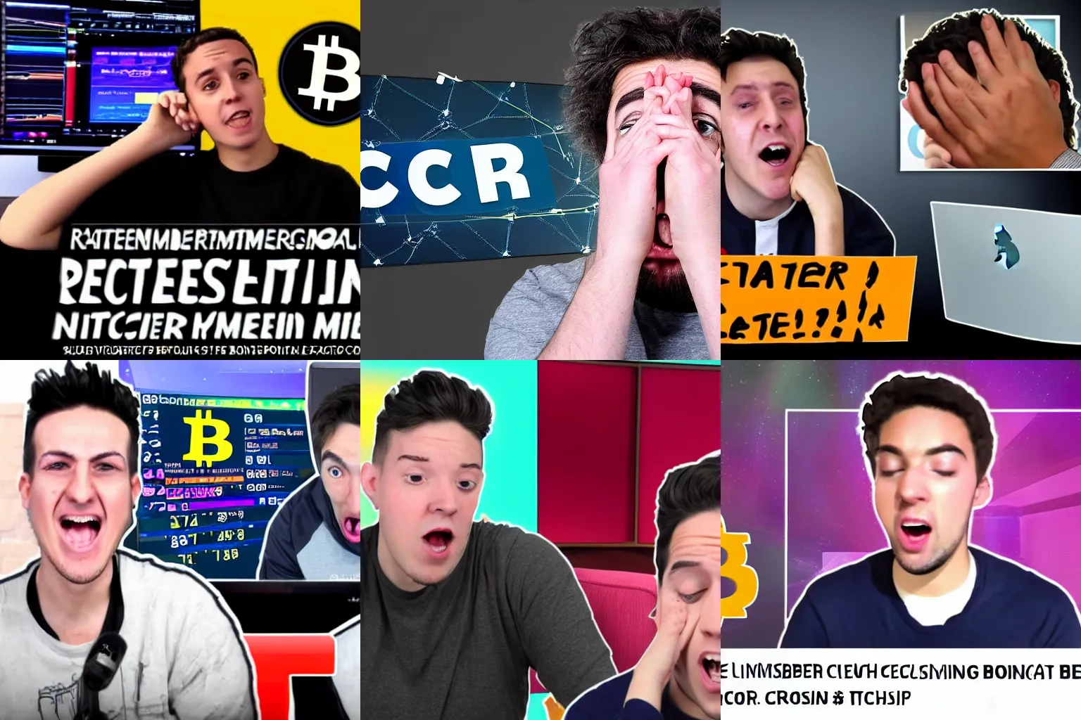 Prompt: YouTuber reacting to bitcoin crashing