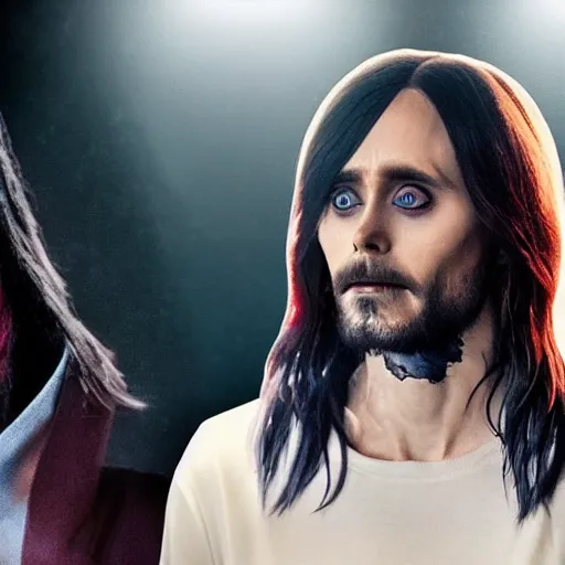 Image similar to morbius if it were a movie, with jared leto as main cast, cinematic still