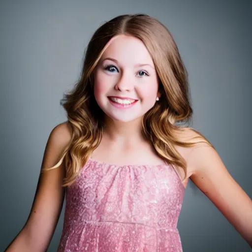 Image similar to identical image but the girl in the photo should be in a pink dress, professional studio lighting