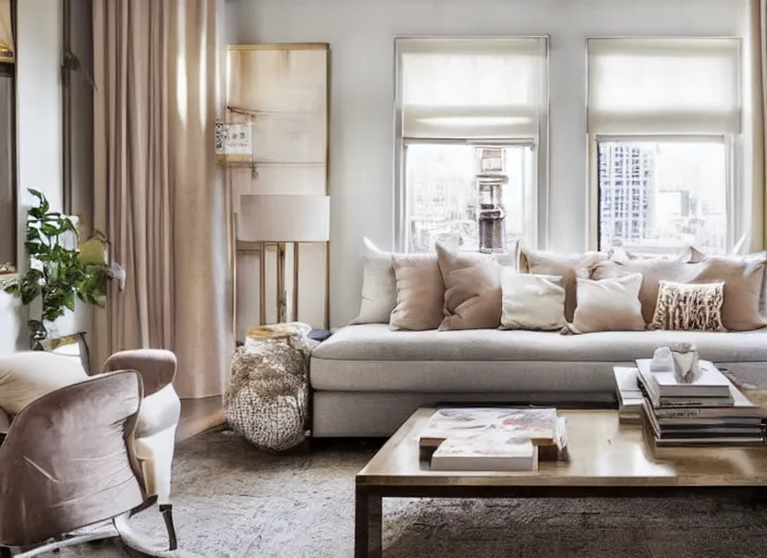 Image similar to apartment designed by nate berkus, muted neutral colors