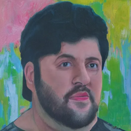 Prompt: Oil painting of JonTron