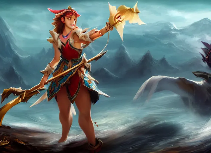 Image similar to champion splashart of the spirit of the river