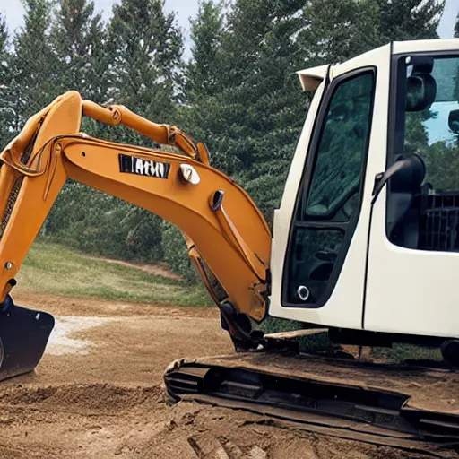 Image similar to snow - white driving an excavator