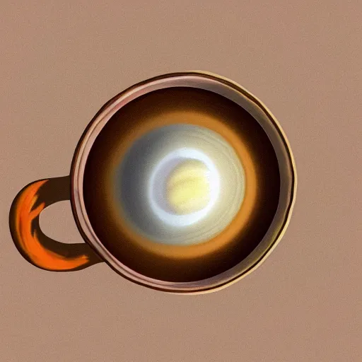 Prompt: a teacup containing a planet Jupiter as a boiling liquid, hyper realistic