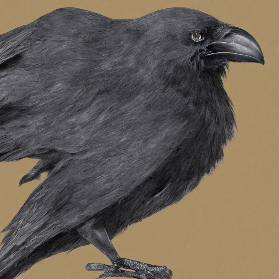 Image similar to crow with a wolf's body,! photorealistic, white background