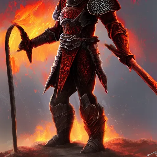 Prompt: fire knight from hell, concept art, 8 k, high detail