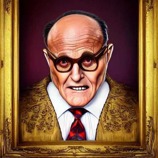 Image similar to digital painting of a rudy giuliani in a ballet custume by filipe pagliuso and justin gerard, symmetric, fantasy, highly, detailed, realistic, intricate