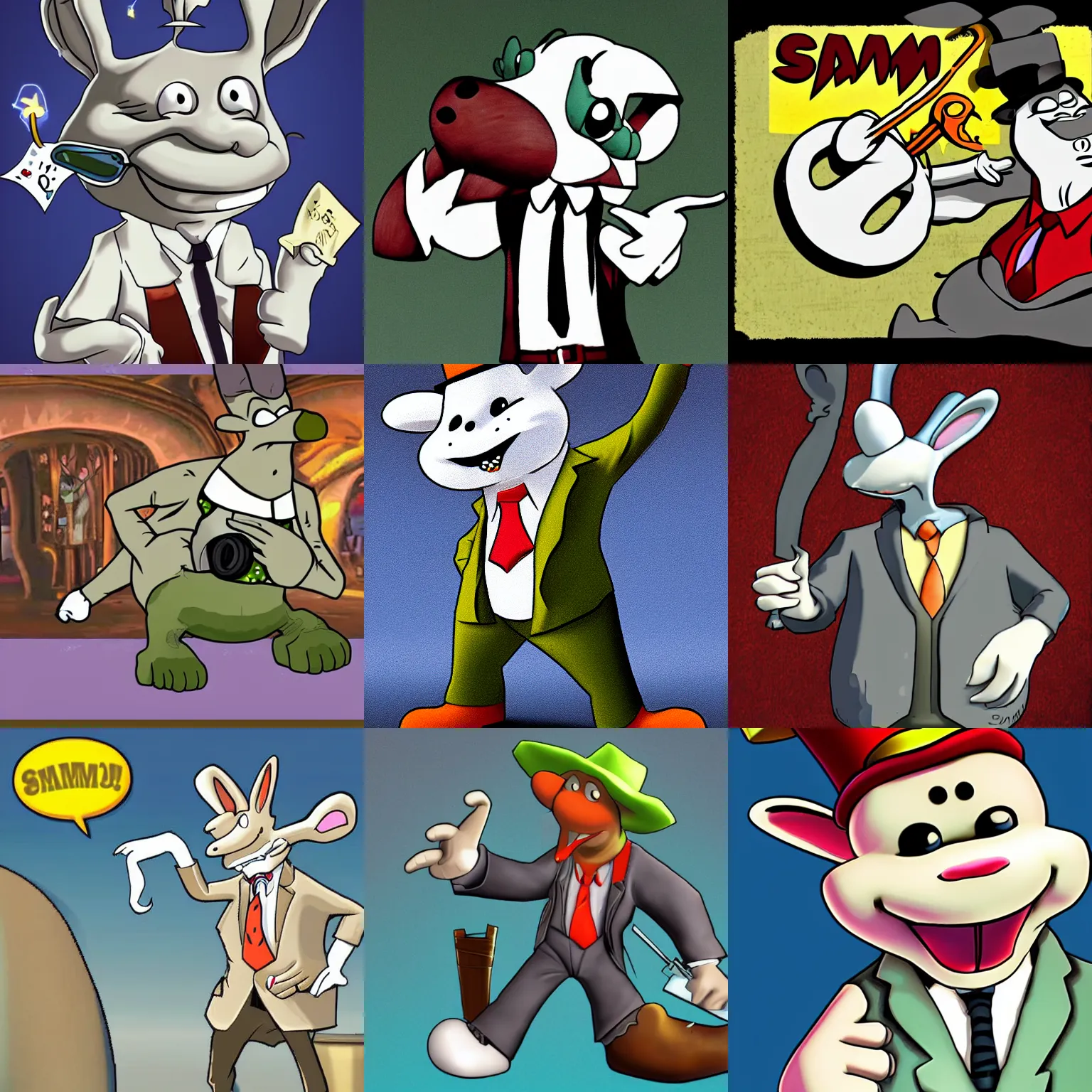 Prompt: sam from sam and max