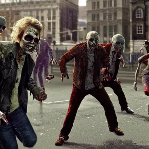 Prompt: zombies in london, ultra realistic, photorealism, from the movie dawn of the dead