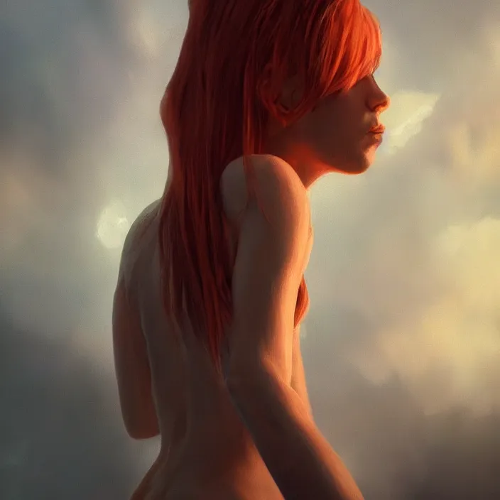 Image similar to Naomi a painting by Laura Wheeler Waring. details, smooth, sharp focus, illustration, realistic, cinematic, artstation, award winning, rgb , unreal engine, octane render, cinematic light, macro, depth of field, blur, red light and clouds from the back, highly detailed epic cinematic concept art CG render made in Maya, Blender and Photoshop, octane render, excellent composition, dynamic dramatic cinematic lighting, aesthetic, very inspirational, arthouse.