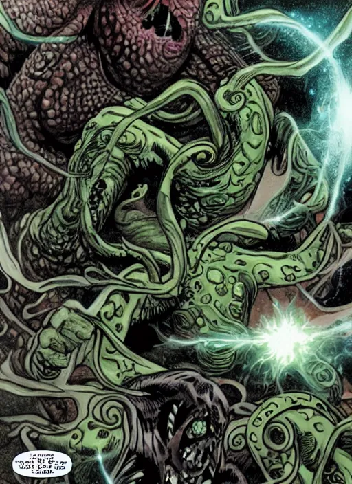 Image similar to Cthulu vs earth, galaxy, doomsday