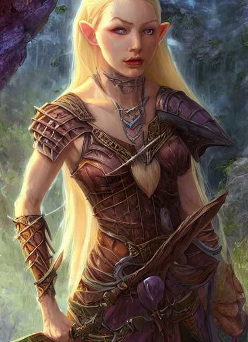 Image similar to pale elf, ultra detailed fantasy, dndbeyond, bright, colourful, realistic, dnd character portrait, full body, pathfinder, pinterest, art by ralph horsley, dnd, rpg, lotr game design fanart by concept art, behance hd, artstation, deviantart, hdr render in unreal engine 5