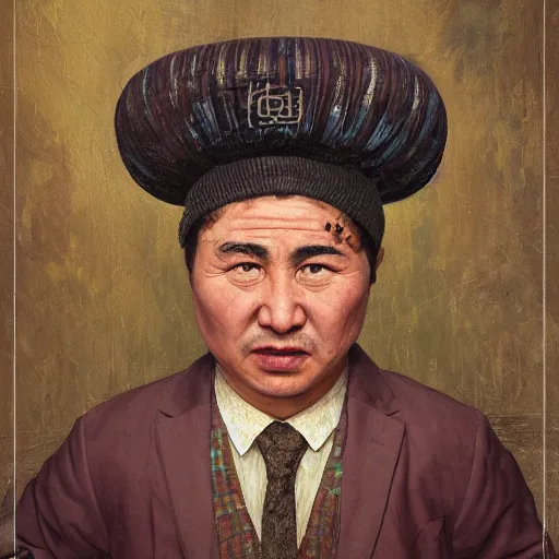 Prompt: face portrait of chinese uyghur muslim prisoner and melting wax, wearing victorian rags, elite, disfigured, drooling, moist, unnatural movement, they are unhappy, bizzaro, baroque, renaissance, by emedios varo and anato finnstark and fenghua zhong, hyperrealism, 8 k, 3 d, masterpiece, texture