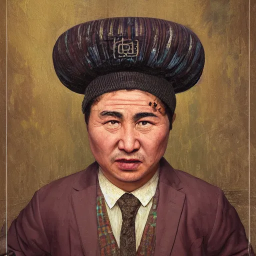 Image similar to face portrait of chinese uyghur muslim prisoner and melting wax, wearing victorian rags, elite, disfigured, drooling, moist, unnatural movement, they are unhappy, bizzaro, baroque, renaissance, by emedios varo and anato finnstark and fenghua zhong, hyperrealism, 8 k, 3 d, masterpiece, texture