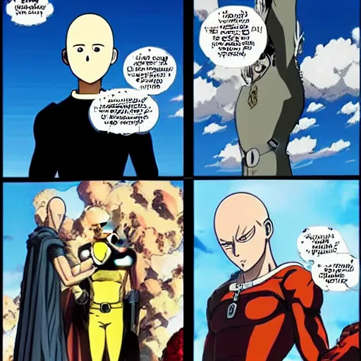 Image similar to saitama one punch man vs monalisa