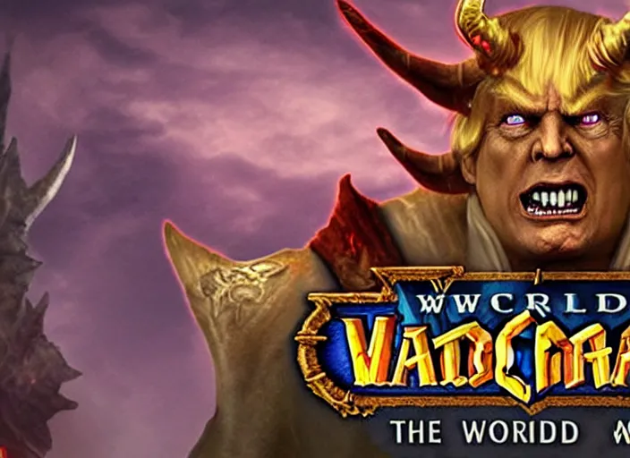 Image similar to donald trump as demon in world of warcraft