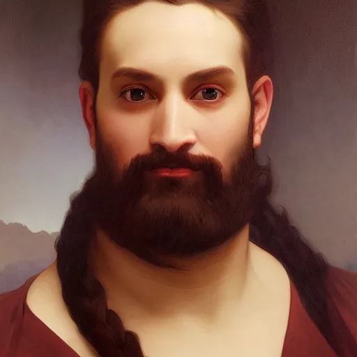 Image similar to a vintage portrait painting of a gentleman half ogre half man, art by artgerm and anna dittman and william - adolphe bouguereau