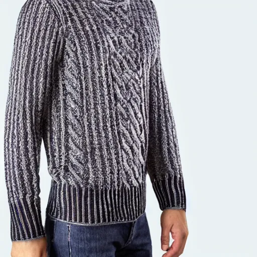 Image similar to a wool sweater knit with a repeating digital computer signal pattern